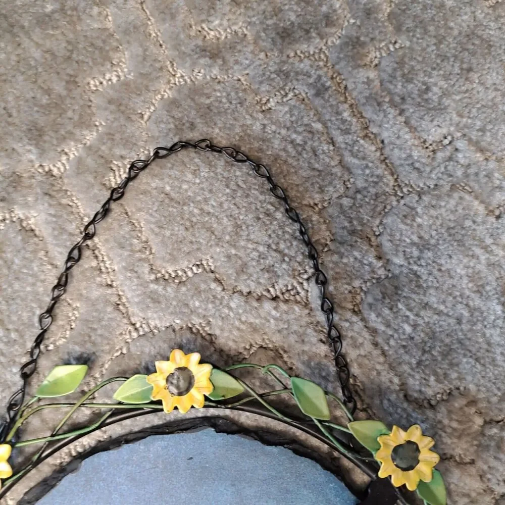 VINTAGE WELCOME WALL DECOR SUNFLOWER FALL PUMPKIN SCENE WOOD METAL HANGING RARE